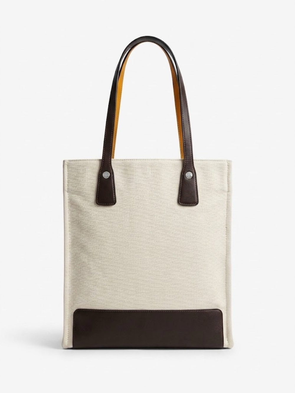 Daks London Canvas Tote Beige Brown Accents Made in Japan as is